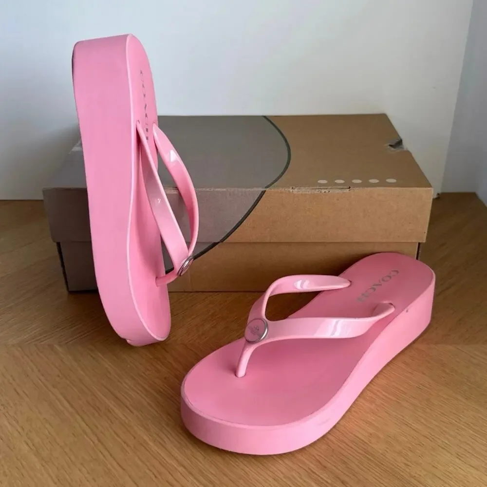COACH Vianna ‘Flower Pink’ Women Wedge Sandals- SZ 7